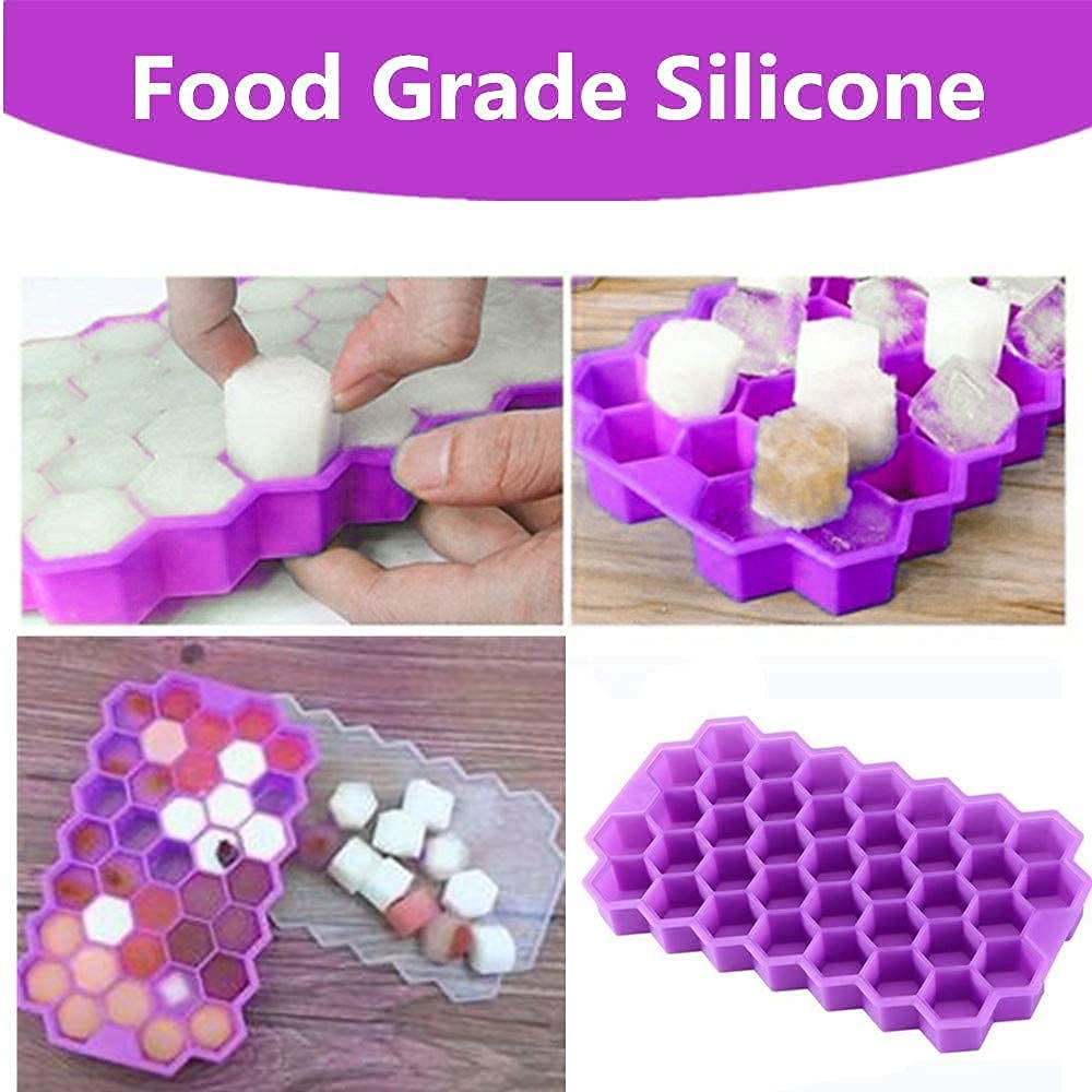 Honeycomb 37 Cavity Ice Cube Tray (Pack of 3)