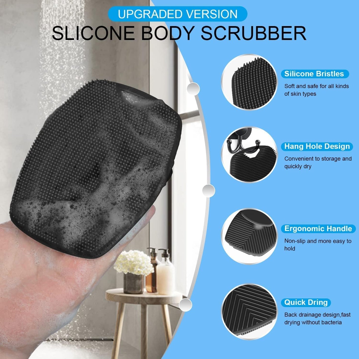 Neoskinโข Ultra-Hygienic Silicone Body Brush โ ๐๐ฎ๐ฒ ๐ ๐๐๐ญ ๐ ๐
๐ซ๐๐ | Bestselling Bath Essentiall.