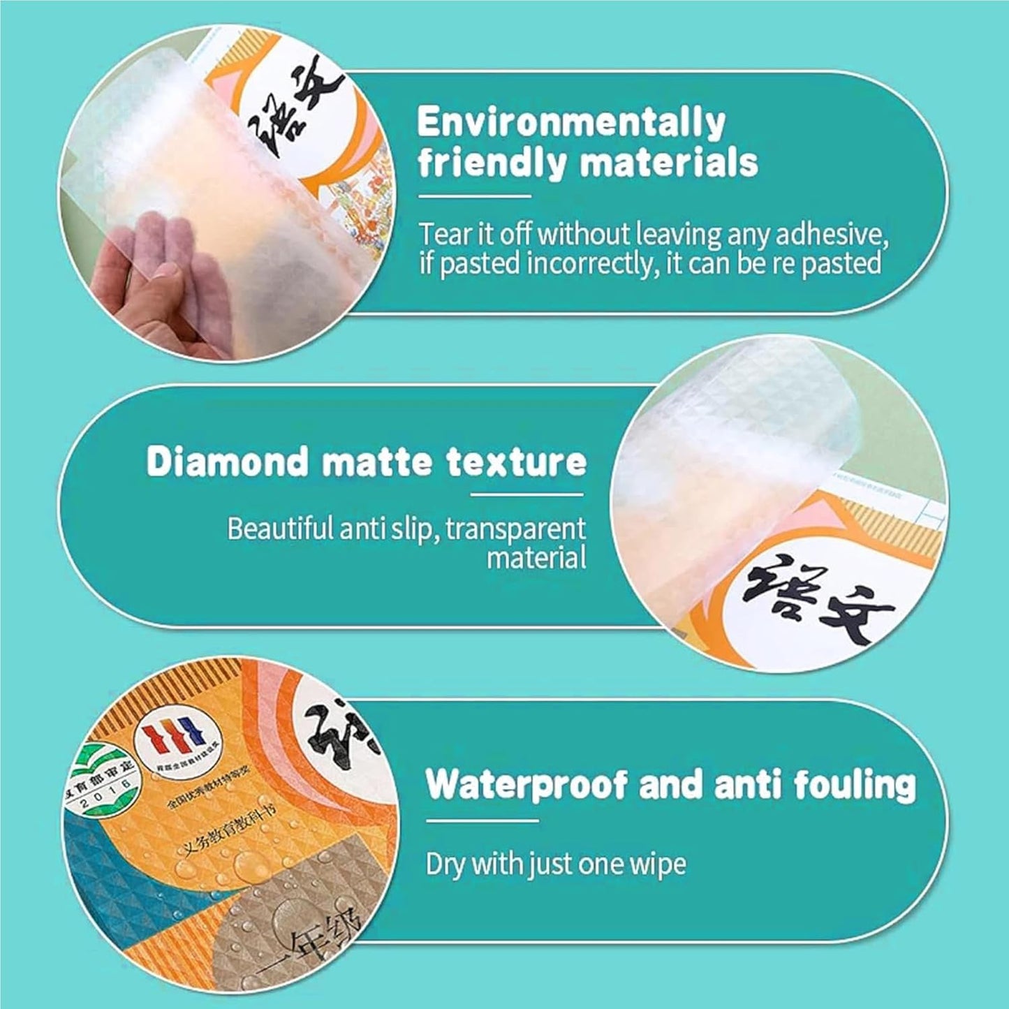 Transparent Protective Self-adhesive Book Covers (Pack of 30)