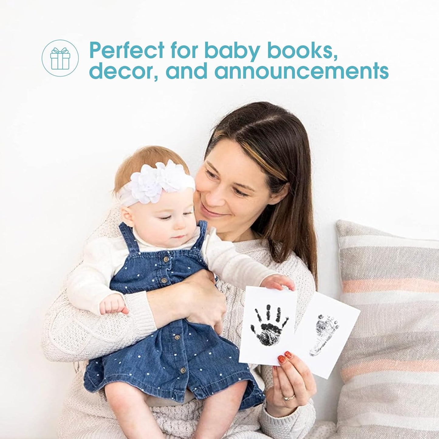 Baby Handprint & Footprint Kit + Free Photo Frame (Safe and Mess-free).