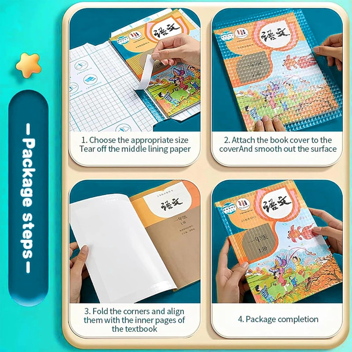 Transparent Protective Self-adhesive Book Covers (Pack of 30)