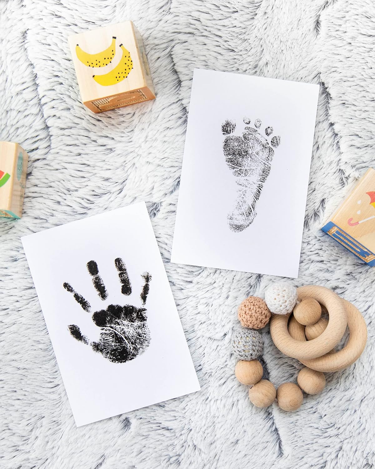 Baby Handprint & Footprint Kit + Free Photo Frame (Safe and Mess-free).