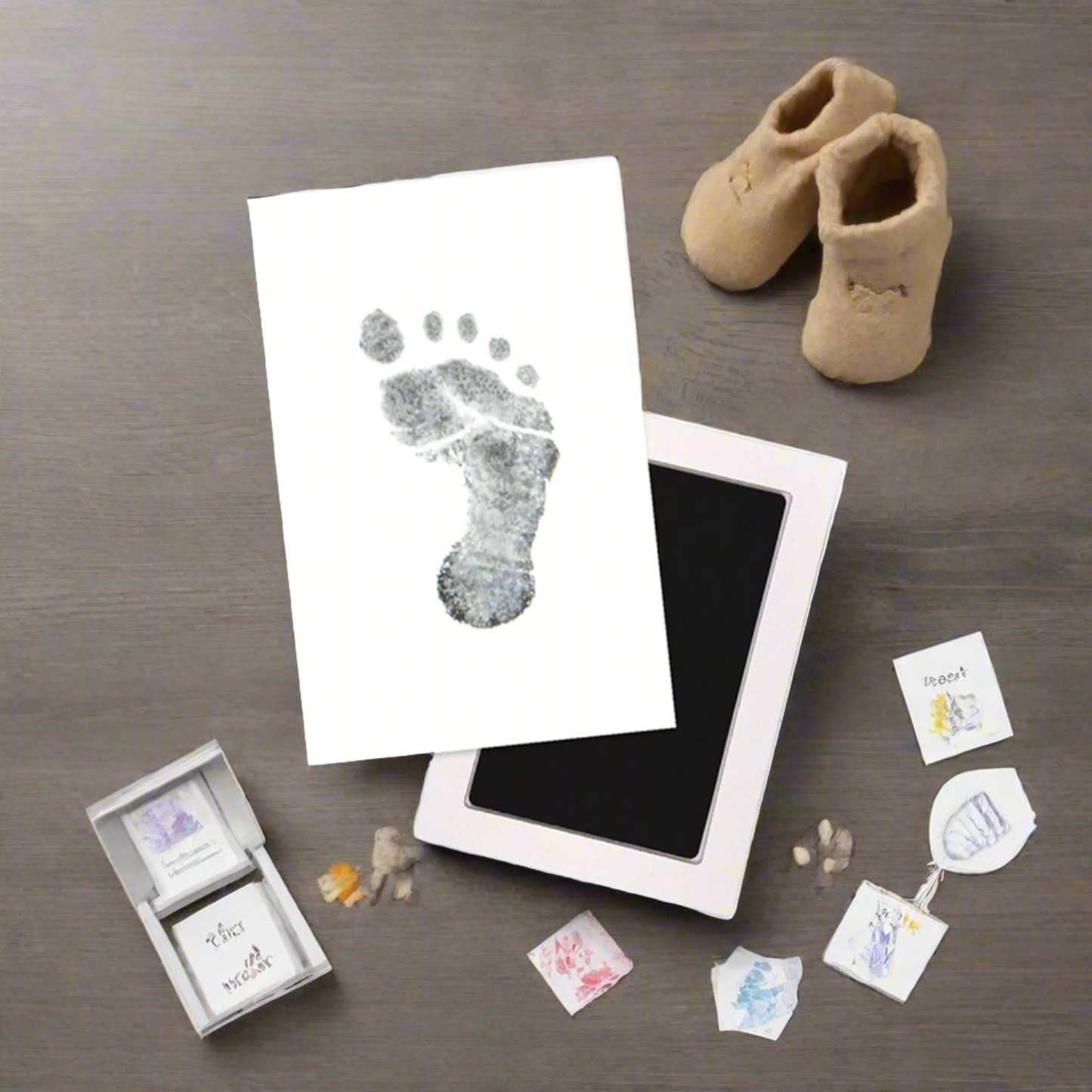 Baby Handprint & Footprint Kit + Free Photo Frame (Safe and Mess-free).