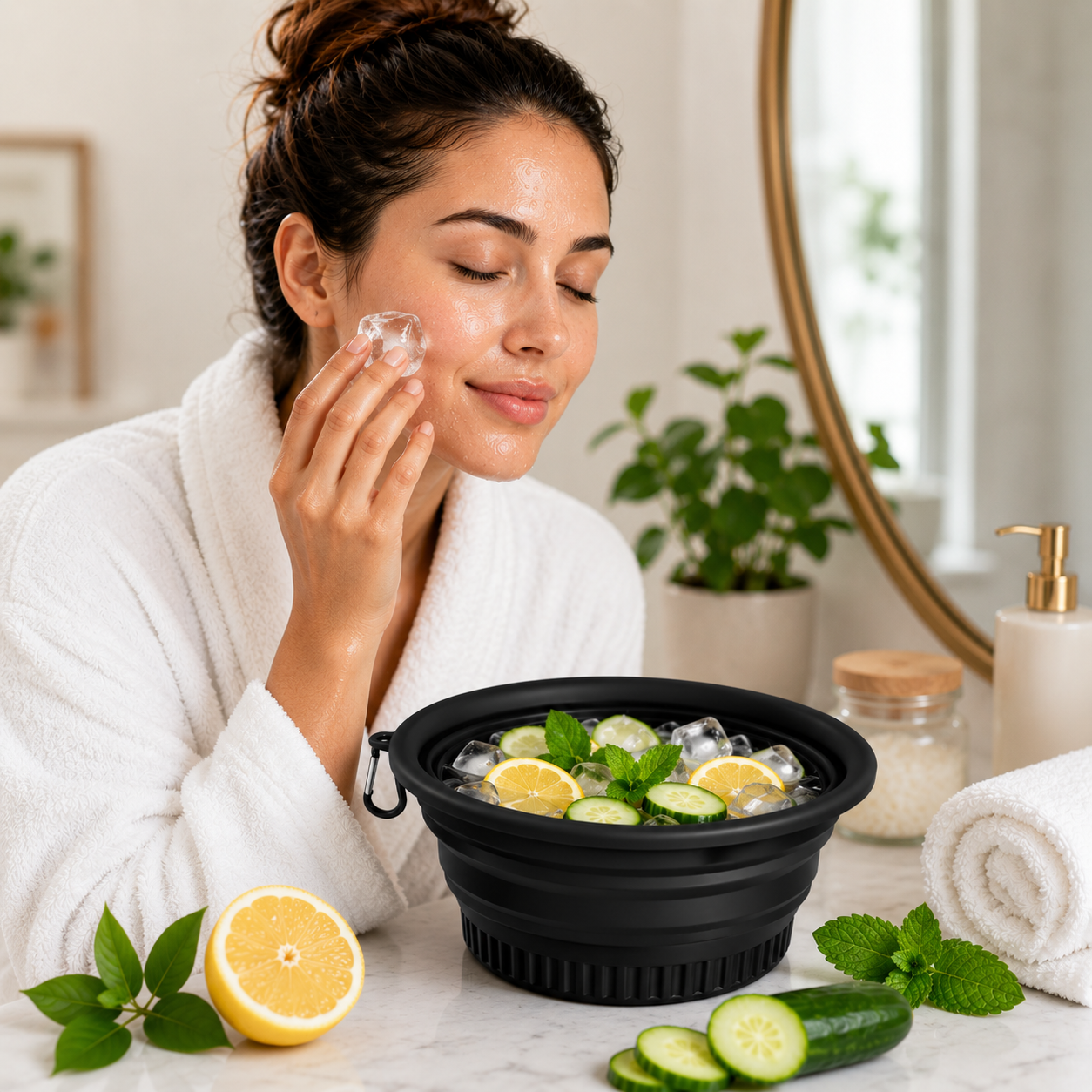 Collapsible Silicone Facial Ice Bowl..