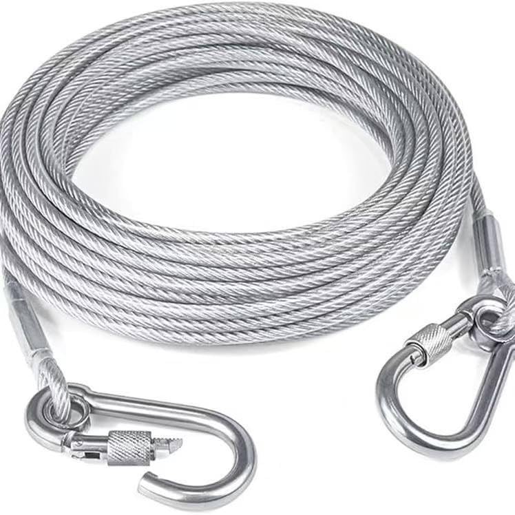 Heavy-Duty Stainless Steel Clothesline with Carabiner Hooks. 10 YEARS WARRANTY