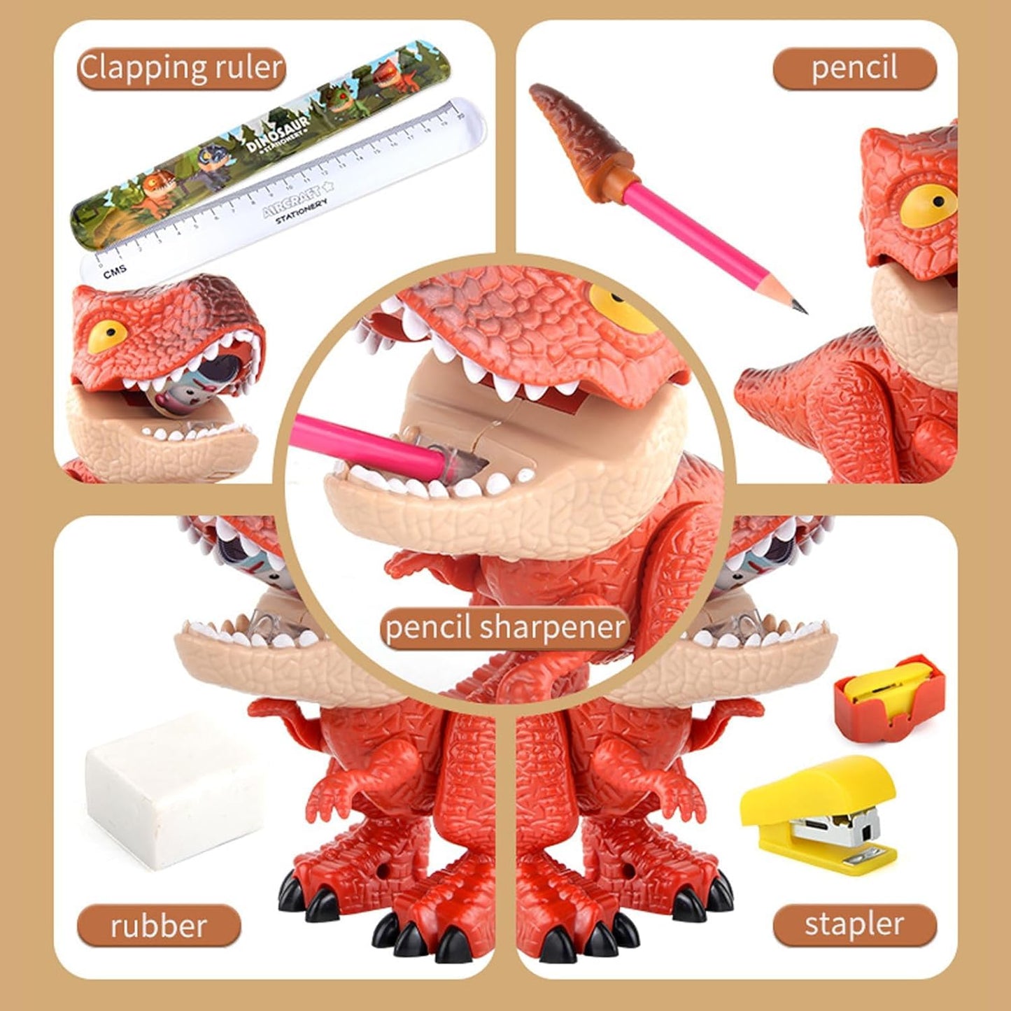5 in 1 Dinosaur Stationery Set