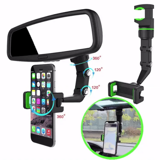 360° rearview mirror phone holder