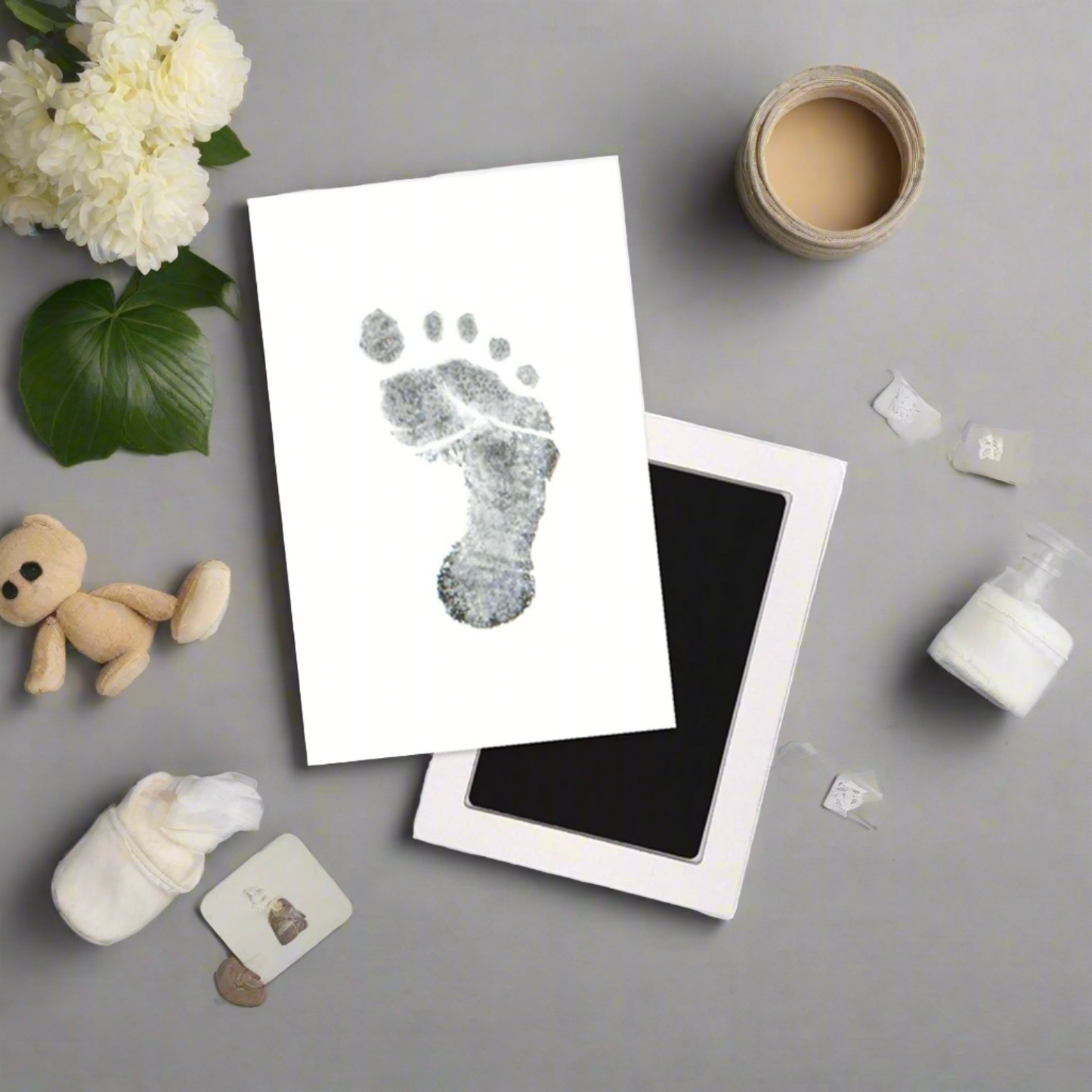 Baby Handprint & Footprint Kit + Free Photo Frame (Safe and Mess-free)